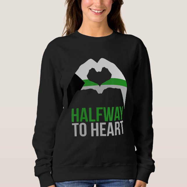 Demiromantic Joke Heart Love Demiromantic Flag Sweatshirt (Vorderseite)