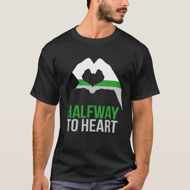 Demiromantic Joke Heart Love Demiromantic Flag T-Shirt (Vorderseite)