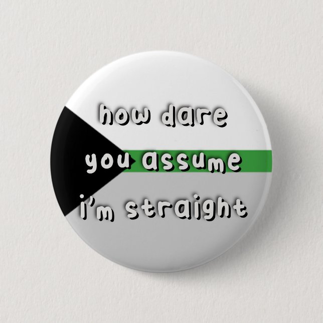 Demiromantic Pride - “How Dare You Assume” - LGBT Button (Vorderseite)