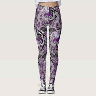 Demisexual Dragon Damask - Farbe der Flagge Leggings