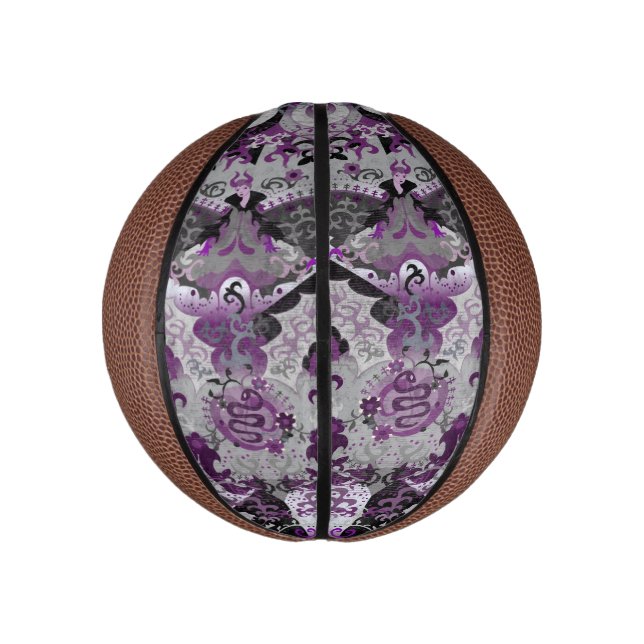 Demisexual Dragon Damask - Farbe der Flagge Mini Basketball (Vertikal)