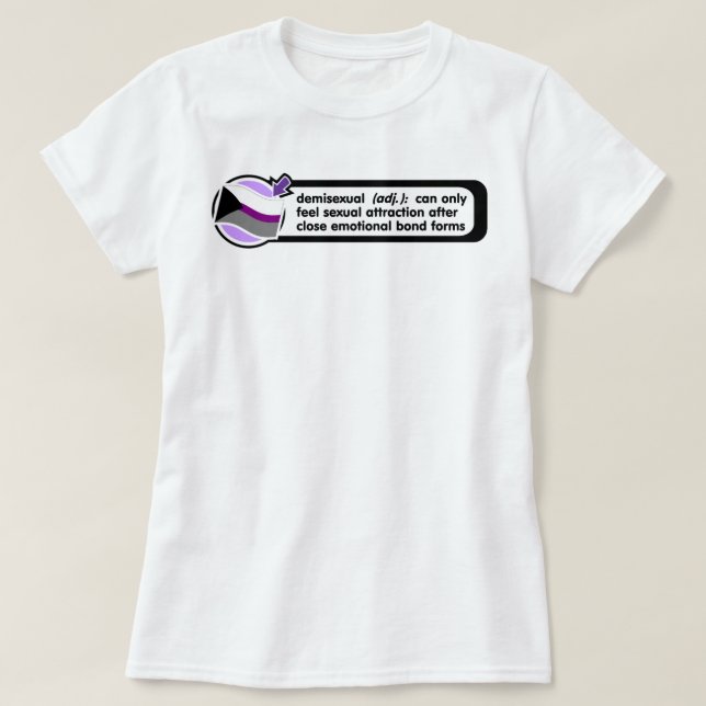 Demisexual Pop-Oben Definitions-Shirt T-Shirt (Design vorne)