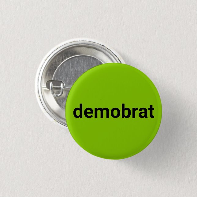 Demobrat moderne Typografie schwarzen Kalkgrün coo Button (Vorne & Hinten)