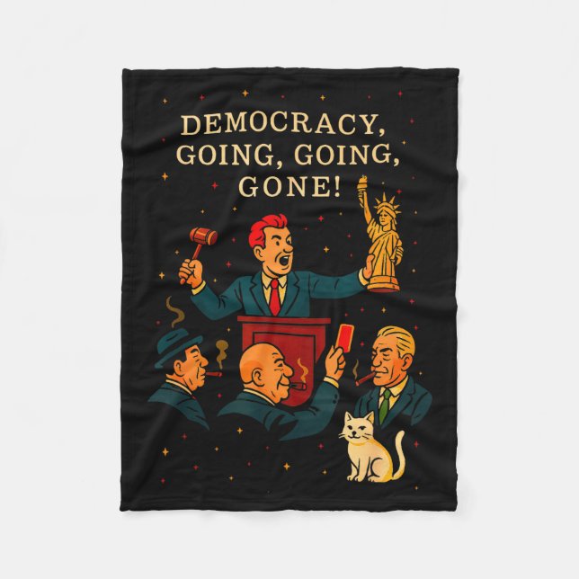 Democracy Auction Gone Funny Litical Satire Gift  Fleecedecke (Vorderseite)