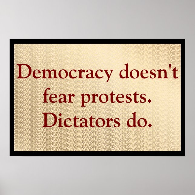 Democracy Doesn't Fear Protests Poster (Vorne)