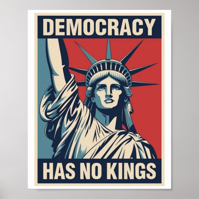 Democracy Has No Kings Protest Sign: Statue of Lib Poster (Vorne)