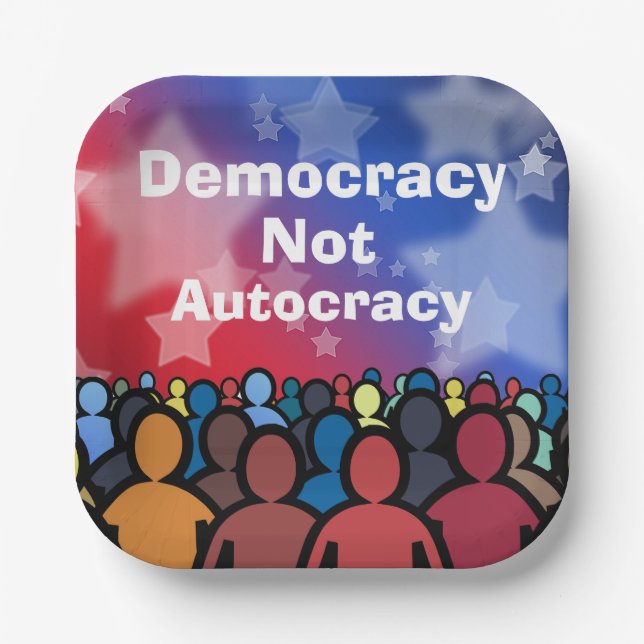 Democracy Not Autocracy Pappteller (Vorderseite)