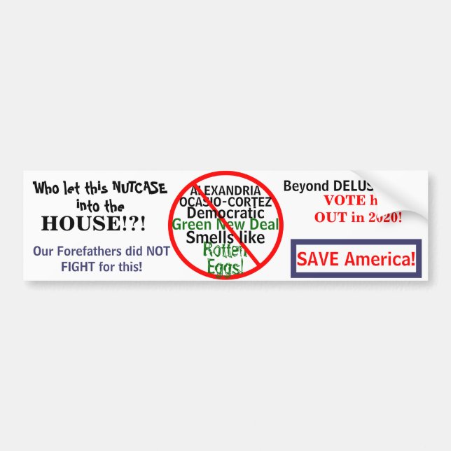 Democratic Alexandria Ocasio-Cortez Edit YEAR Autoaufkleber (Vorne)