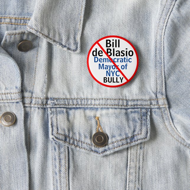 Democratic Bill de Blasio NYC Mayor or Edit Mayor Button (Beispiel)