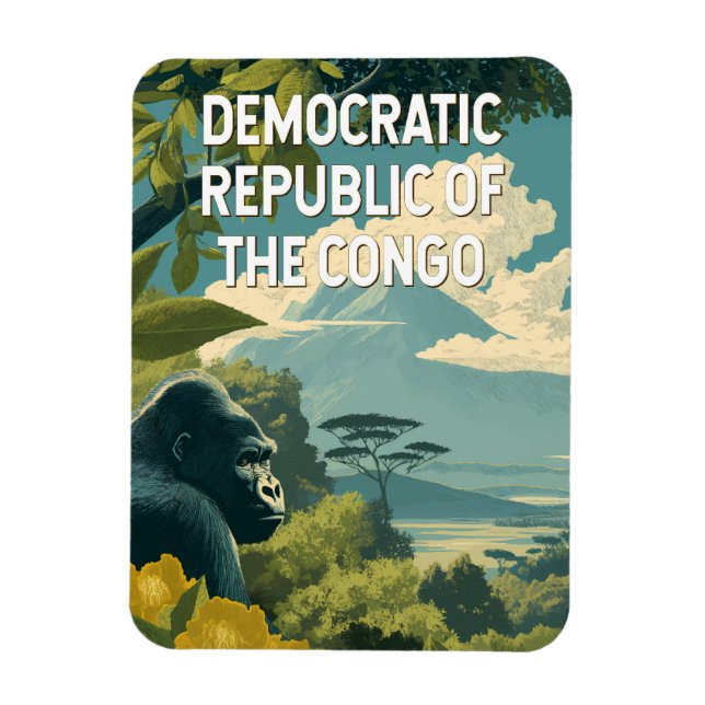 Democratic Republic of the Congo Illustration Magnet (Vertikal)