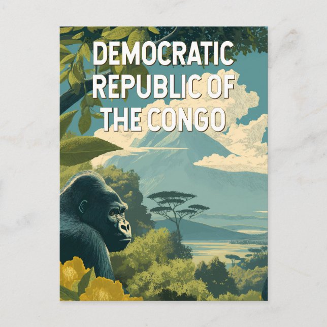 Democratic Republic of the Congo Illustration Postkarte (Vorderseite)