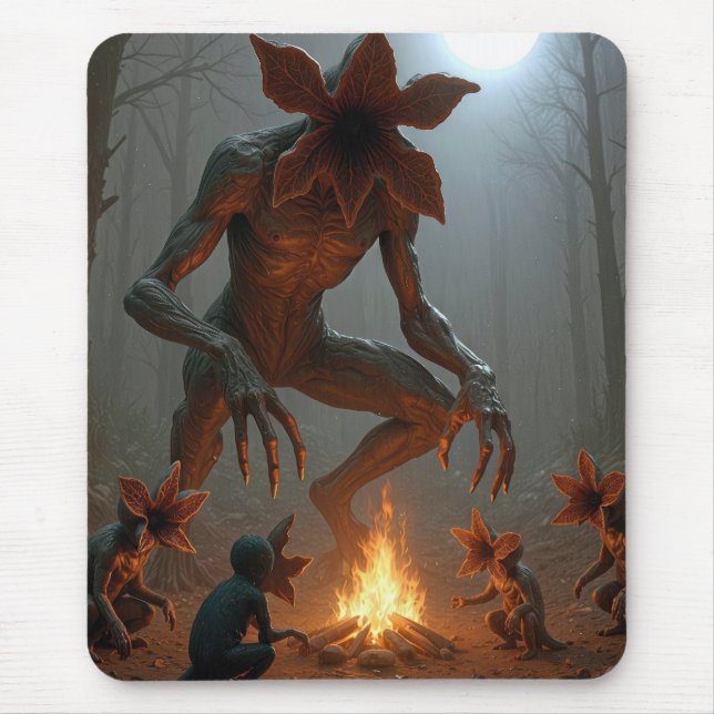 Demogorgon Creatures Around a Campfire Mousepad (Vorne)