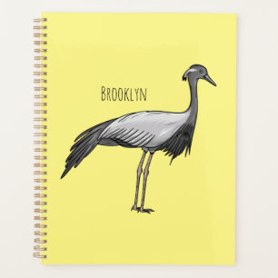 Demoiselle crane bird cartoon illustration planer