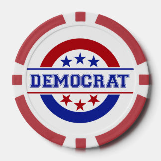 Demokrat-Briefmarken-Logo-Blau Pokerchips