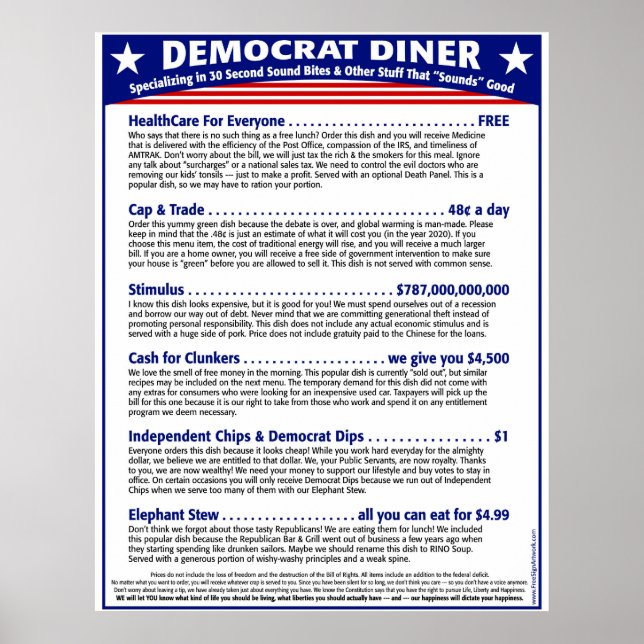 Demokrat Diner Poster (Vorne)