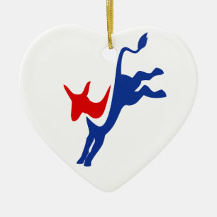 Demokrat Donkey Heart Ornament