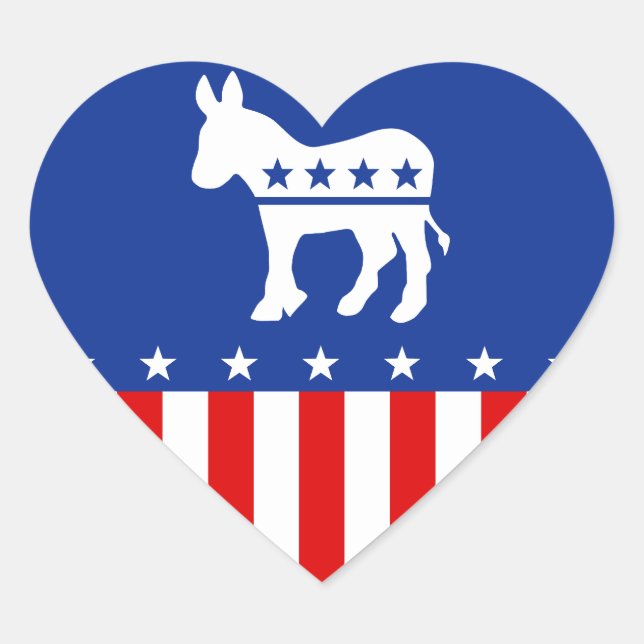 Demokrat Donkey Heart Sticker (Vorderseite)