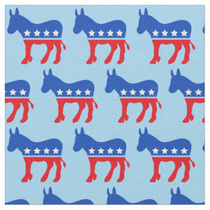 Demokrat Donkey Niedlich Blue Political Stoff