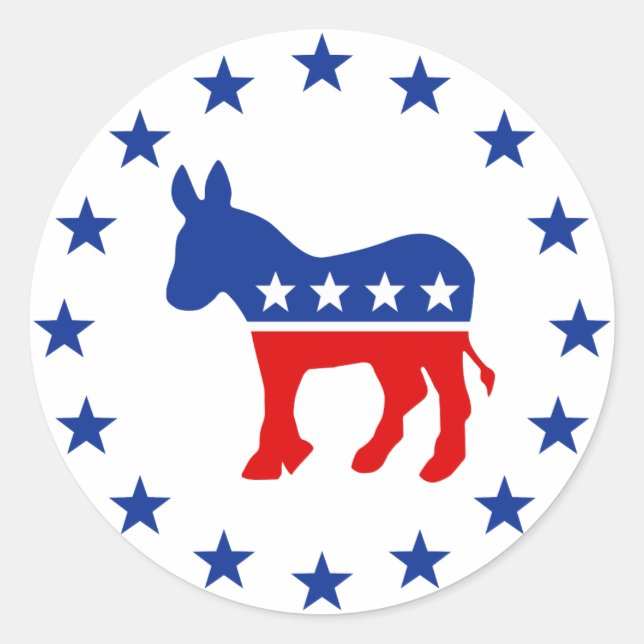 Demokrat Donkey Round Sticker (Vorderseite)