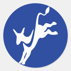 Demokrat Donkey Round Sticker
