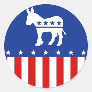 Demokrat Donkey Round Sticker