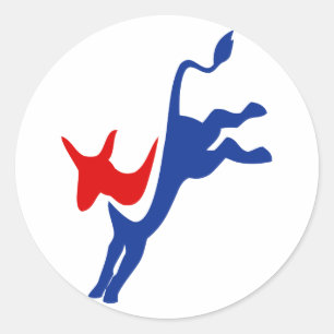 Demokrat Donkey Round Sticker