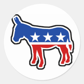 Demokrat Donkey Runder Aufkleber