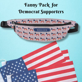 Demokrat Donkeys Muster Red Blue Stripes Bauchtasche