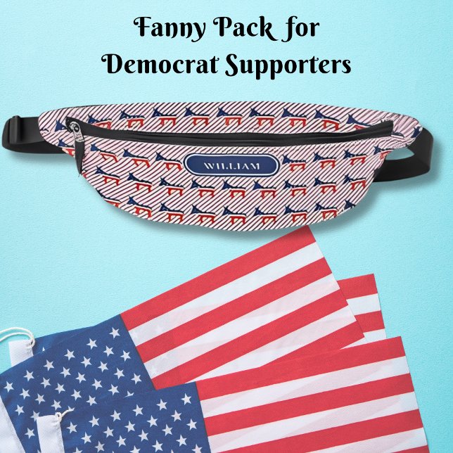 Demokrat Donkeys Muster Red Blue Stripes Bauchtasche (Von Creator hochgeladen)