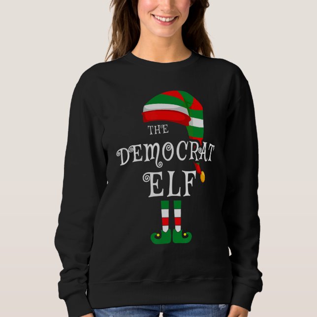 Demokrat Elf Familie Weihnachten Matching Pajamas  Sweatshirt (Vorderseite)