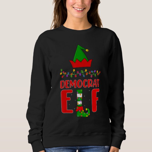 Demokrat Elf Matching Family Lighting Weihnachten Sweatshirt (Vorderseite)