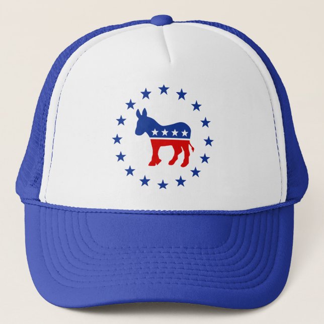 Demokrat-Esel-Hut Truckerkappe (Vorderseite)