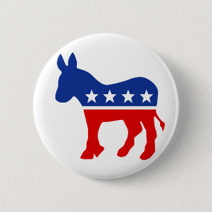Demokrat-Esel-Knopf Button