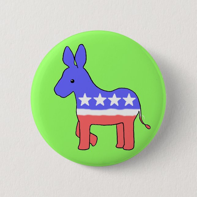 Demokrat-Esel-Knopf Button (Vorderseite)