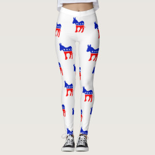 Demokrat-Esel-Symbol-rote weiße und blaue Legging Leggings