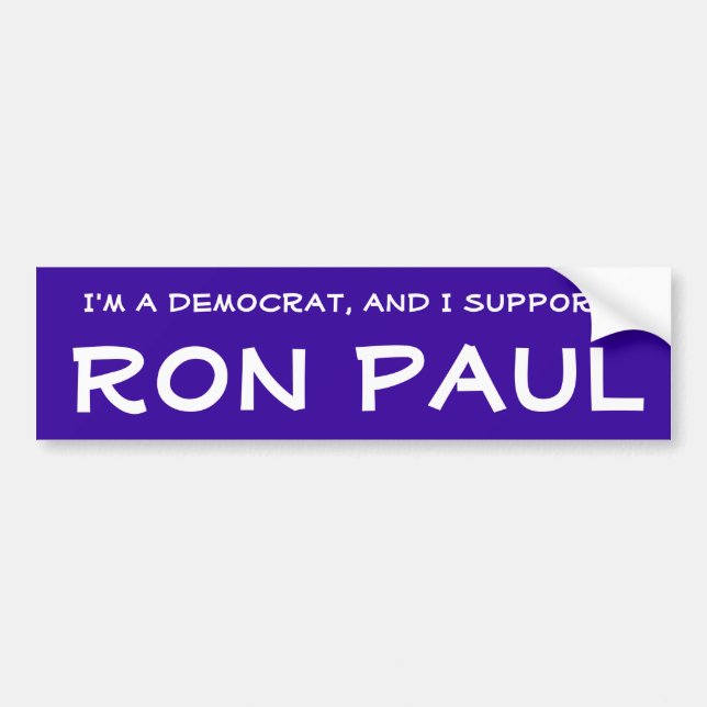 Demokrat für Ron Paul Autoaufkleber (Vorne)