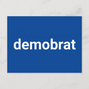 Demokrat moderne Typografie weiß und blau Postkarte