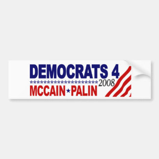 Demokraten 4 McCain Palin Autoaufkleber