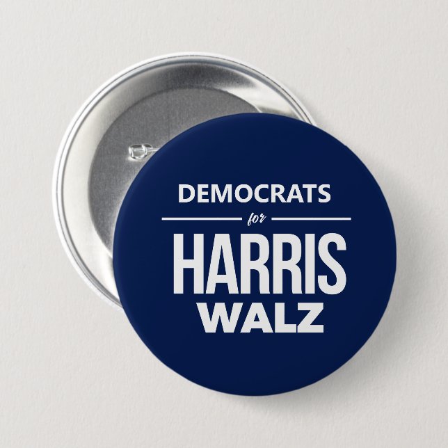 Demokraten für Harris Walz Button (Vorne & Hinten)