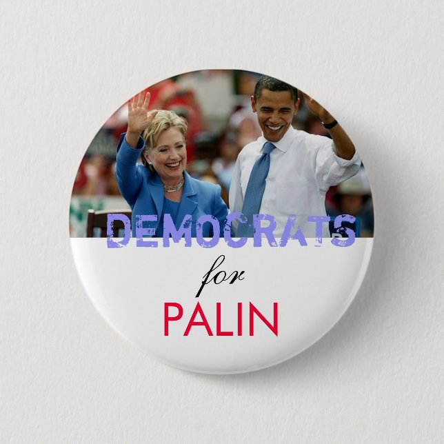 Demokraten für Palin Button (Vorderseite)