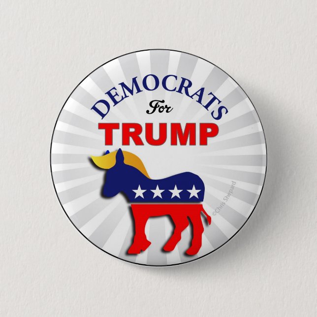 DEMOKRATEN für TRUMP TRUMPOCRATS Party jetzt umsch Button (Vorderseite)