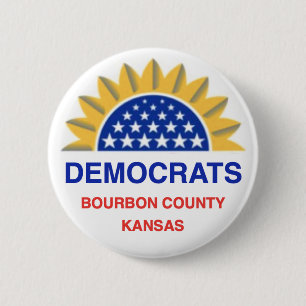 Demokraten im Landkreis von Bourbon, Kansas Button