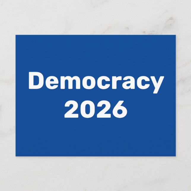 Demokratie 2026 Zwischenwahlen Postkarte (Vorderseite)