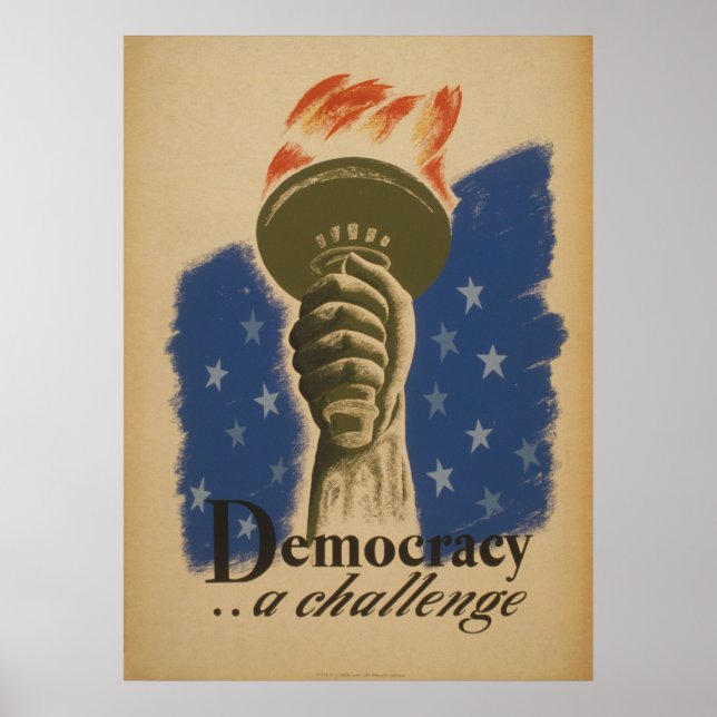 Demokratie als Herausforderung Vintages WPA-Poster Poster (Vorne)