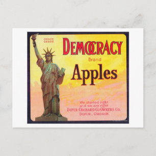 Demokratie - Apple Crate LabelDufur Postkarte