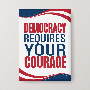 Demokratie braucht Mut   Flagge   Button