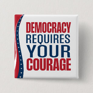 Demokratie braucht Mut   Flagge   Button