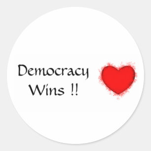 Demokratie gewinnt Aufkleber