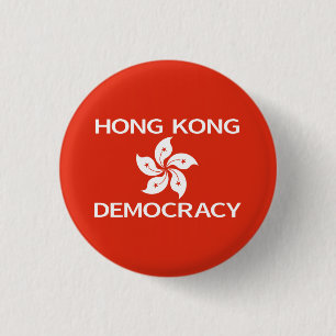 Demokratie Hongkong-Orchideenflagge Button