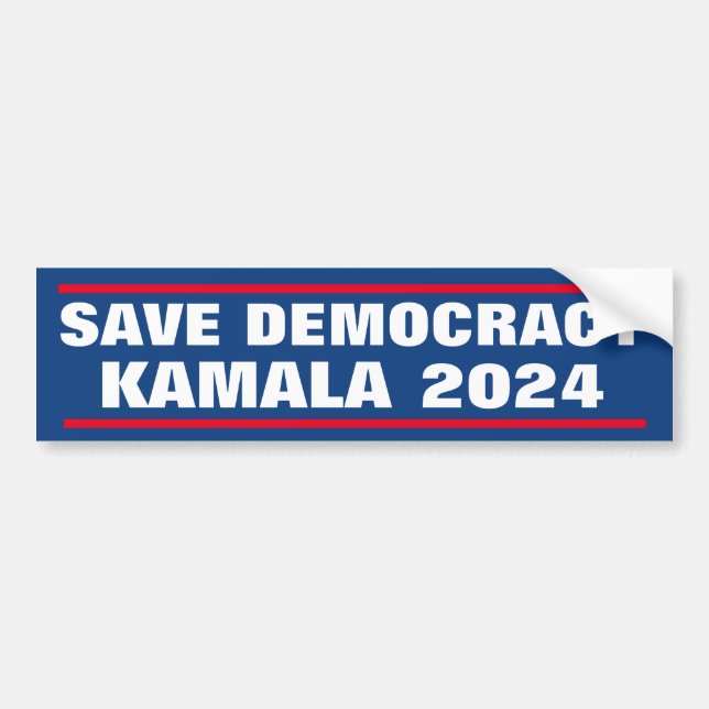DEMOKRATIE KAMALA 2024 gerettet Autoaufkleber (Vorne)